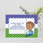 Afrikaanse Amerikaanse Jongen Gymnastiekuitnodigin Kaart (Staand voorkant)