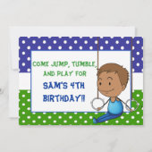 Afrikaanse Amerikaanse Jongen Gymnastiekuitnodigin Kaart (Achterkant)