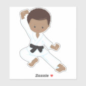 Afrikaanse Amerikaanse jongen, Karate Boy, Kata, z Sticker (Vel)