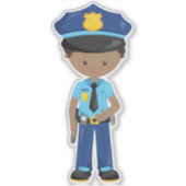 Afrikaanse Amerikaanse jongen, politieman Sticker (Voorkant)