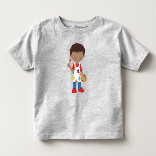 Afrikaanse Amerikaanse jongen, schilder, schilderk Kinder Shirts (Voorkant)