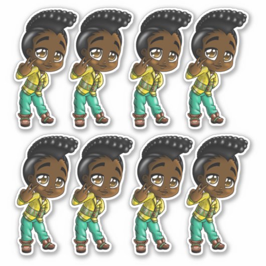 Afrikaanse Amerikaanse jongens Sticker (Voorkant)
