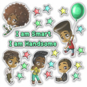 Afrikaanse Amerikaanse jongens Sticker (Voorkant)