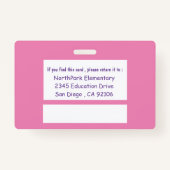 Afrikaanse Amerikaanse k-12-leraar roze ID-badge Badge (Achterkant)