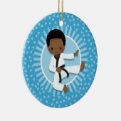 Afrikaanse Amerikaanse Karate Boy Judo Martial Art Keramisch Ornament (Rechts)