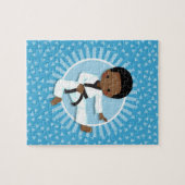 Afrikaanse Amerikaanse Karate Boy Judo Martial Art Legpuzzel (Horizontaal)