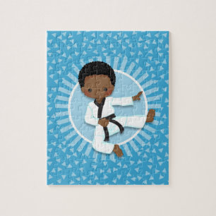 Afrikaanse Amerikaanse Karate Boy Judo Martial Art Legpuzzel