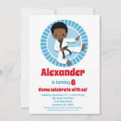 Afrikaanse Amerikaanse Karate Judo Boys Birthday Kaart (Voorkant)