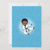 Afrikaanse Amerikaanse Karate Judo Boys Birthday Kaart (Achterkant)