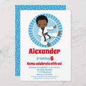 Afrikaanse Amerikaanse Karate Judo Boys Birthday Kaart (Voorkant / Achterkant)