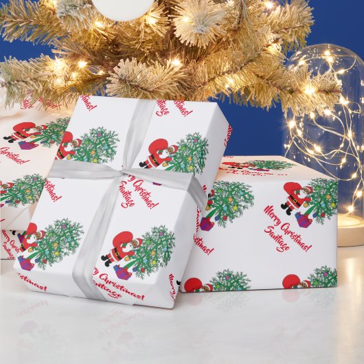 Afrikaanse Amerikaanse kerstboom White Cadeaupapier (Feestdagen)