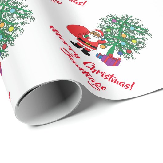 Afrikaanse Amerikaanse kerstboom White Cadeaupapier (Rol Hoek)