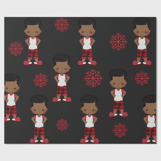 Afrikaanse Amerikaanse kerstcadeautje Cadeaupapier (Vlak)