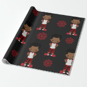 Afrikaanse Amerikaanse kerstcadeautje Cadeaupapier (Uitgerold)