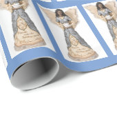 Afrikaanse Amerikaanse kerstengel met hond Cadeaupapier (Rol Hoek)