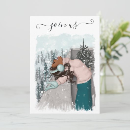 Afrikaanse Amerikaanse kerstfeestpartij Invi Kaart (Staand voorkant)