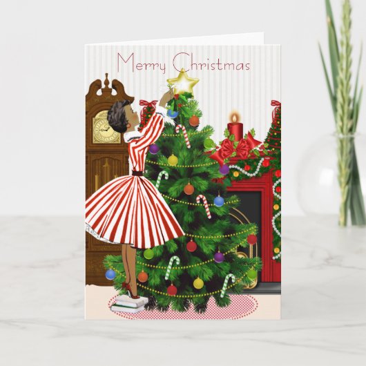 -Afrikaanse Amerikaanse kerstkaart Feestdagen Kaart (Voorkant)
