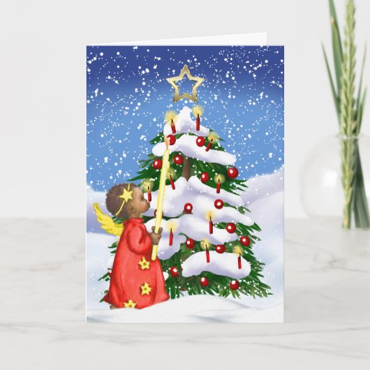 Afrikaanse Amerikaanse kerstkaart Feestdagen Kaart (Voorkant)