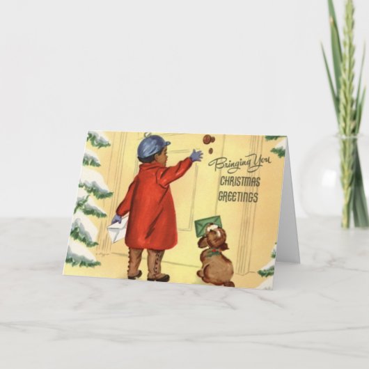 -Afrikaanse Amerikaanse kerstkaart Feestdagen Kaart (Voorkant)