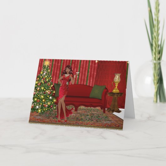 Afrikaanse Amerikaanse kerstkaart Feestdagen Kaart (Voorkant)