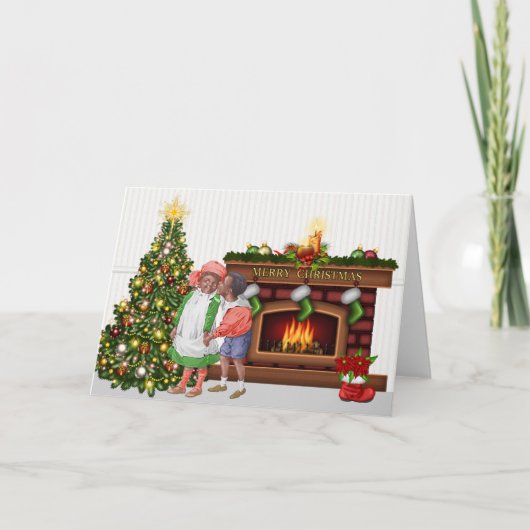 -Afrikaanse Amerikaanse kerstkaart Feestdagen Kaart (Voorkant)