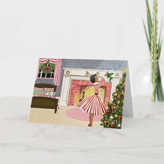 -Afrikaanse Amerikaanse kerstkaart Feestdagen Kaart (Voorkant)