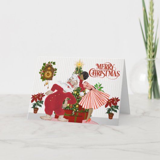 -Afrikaanse Amerikaanse kerstkaart Feestdagen Kaart (Voorkant)