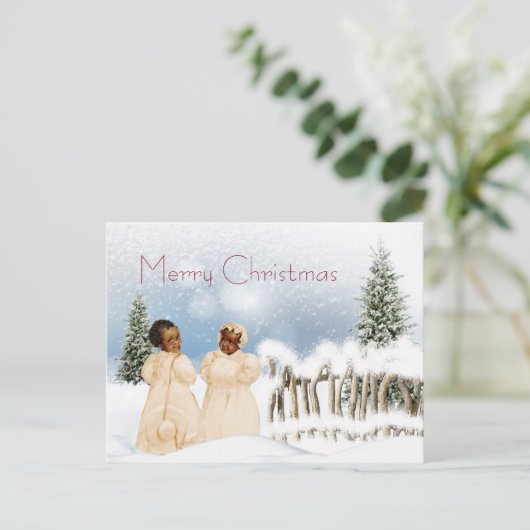 Afrikaanse Amerikaanse kerstkaart Feestdagenkaart (Staand voorkant)