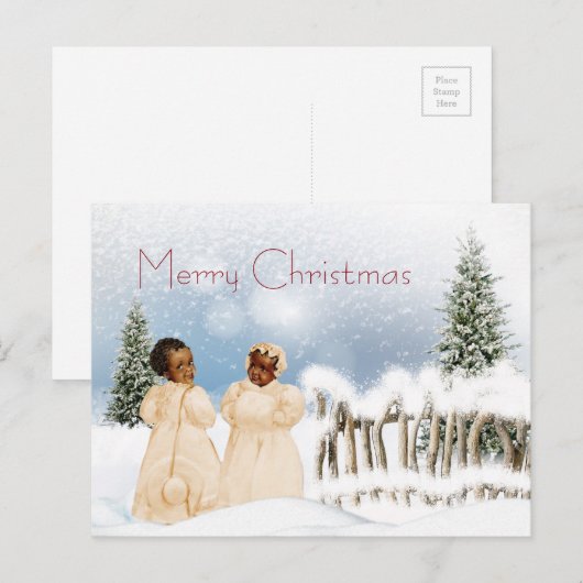 Afrikaanse Amerikaanse kerstkaart Feestdagenkaart (Voorkant / Achterkant)