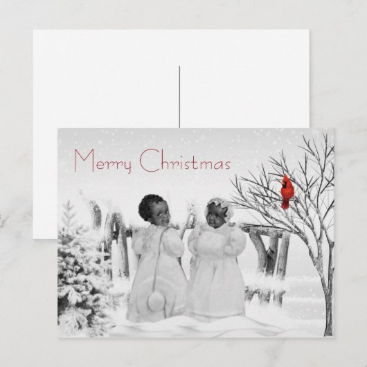 Afrikaanse Amerikaanse kerstkaart Feestdagenkaart (Voorkant / Achterkant)