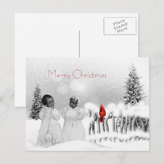 Afrikaanse Amerikaanse Kerstkaart Feestdagenkaart (Voorkant / Achterkant)