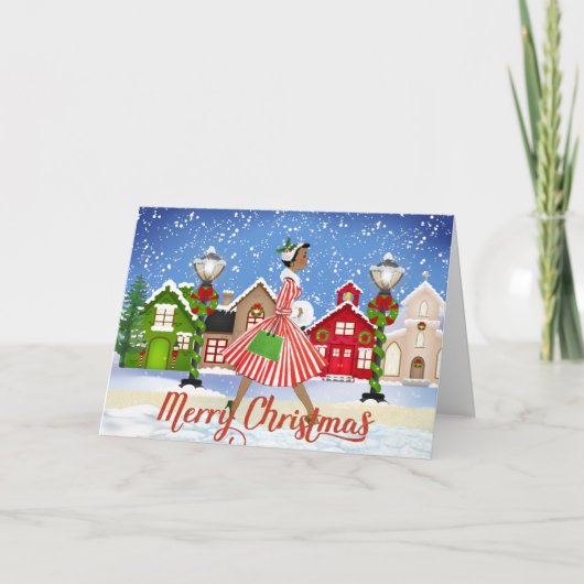 -Afrikaanse Amerikaanse kerstkaart Kaart (Voorkant)