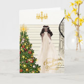 Afrikaanse Amerikaanse kerstkaart Kaart (Gele Bloem)