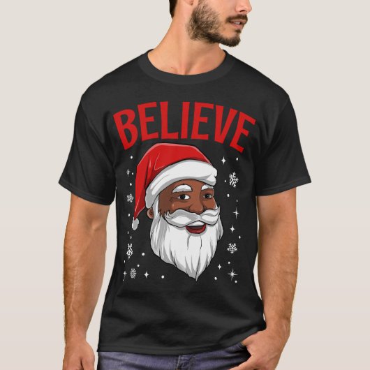 Afrikaanse Amerikaanse kerstkerstkerstkerstkergelo T-shirt (Voorkant)