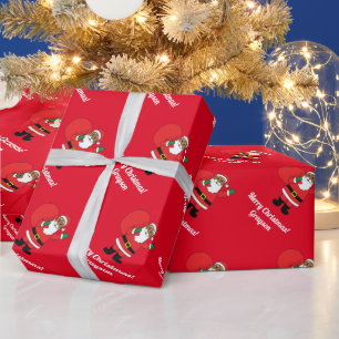 Afrikaanse Amerikaanse kerstkerstman Merry Red Cadeaupapier