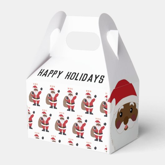 Afrikaanse Amerikaanse kerstman Bedankdoosjes (Voorkant Zijde)