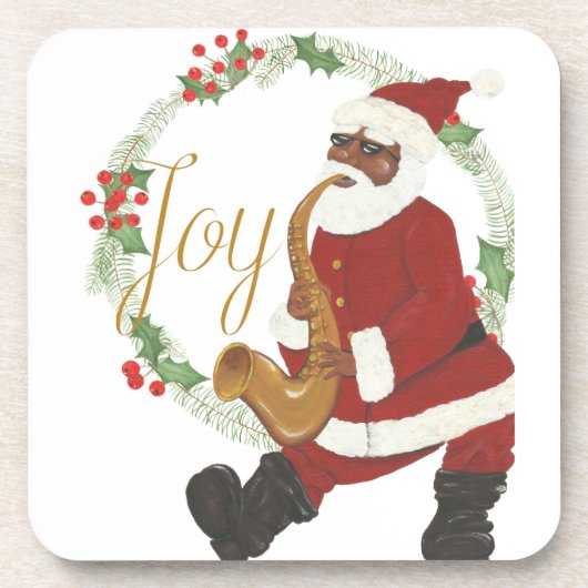 Afrikaanse Amerikaanse kerstman Bier Onderzetter (Voorkant)