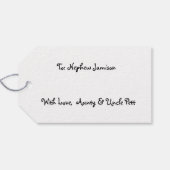 Afrikaanse Amerikaanse kerstman Cadeaulabel (Achterkant Horizontaal)