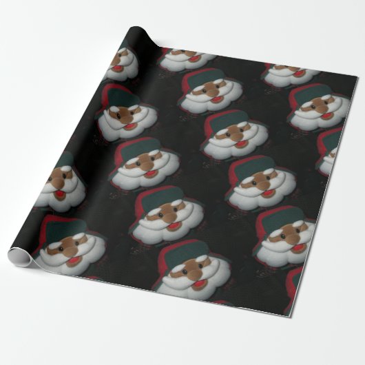 Afrikaanse Amerikaanse kerstman Cadeaupapier (Uitgerold)
