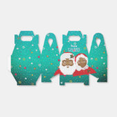 Afrikaanse Amerikaanse kerstman en mevrouw Claus K Bedankdoosjes (Uitgevouwen)