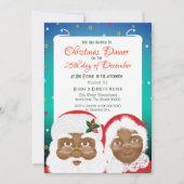 Afrikaanse Amerikaanse kerstman en mevrouw Claus K Kaart (Voorkant)