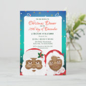 Afrikaanse Amerikaanse kerstman en mevrouw Claus K Kaart (Staand voorkant)