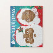 Afrikaanse Amerikaanse kerstman en mevrouw Claus K Legpuzzel (Verticaal)