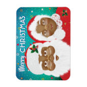 Afrikaanse Amerikaanse kerstman en mevrouw Claus K Magneet (Verticaal)