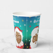 Afrikaanse Amerikaanse kerstman en mevrouw Claus K Papieren Bekers (Rechts)