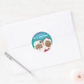 Afrikaanse Amerikaanse kerstman en mevrouw Claus K Ronde Sticker (Envelop)