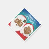 Afrikaanse Amerikaanse kerstman en mevrouw Claus K Servet (Hoek)