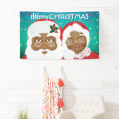 Afrikaanse Amerikaanse kerstman en mevrouw Claus K Spandoek (Insitu)