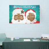 Afrikaanse Amerikaanse kerstman en mevrouw Claus K Spandoek (Beurs)