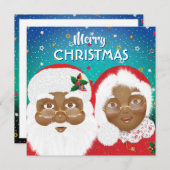 Afrikaanse Amerikaanse kerstman en Mrs Claus (Voorkant / Achterkant)